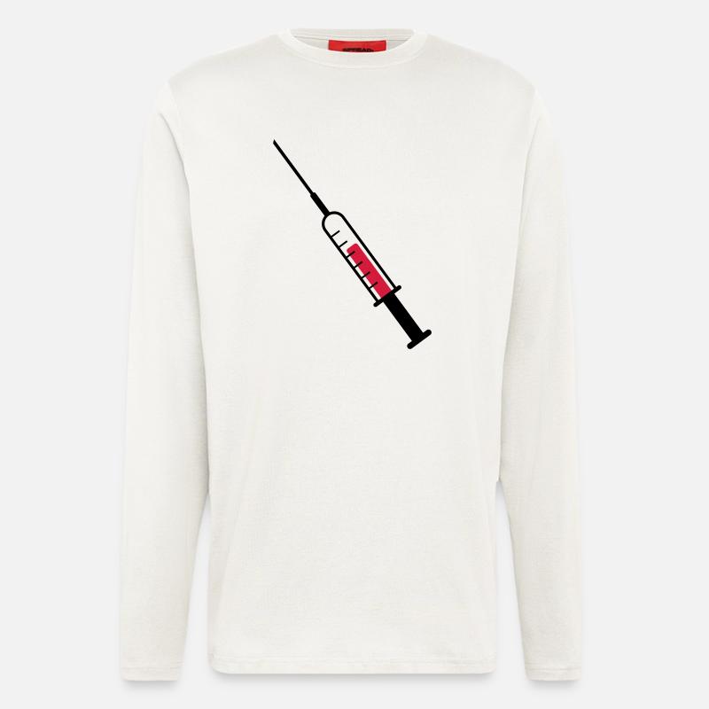 Spritze als Vektor - Langarmshirt - made by SPREAD  - OFF WHITE
