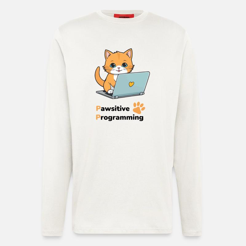 Programmation Pawsitive - Manches longues bio décontracté fabriqué en UE - OFF WHITE