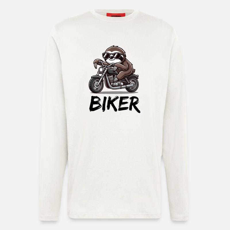 faultier biker - Langarmshirt - made by SPREAD  - OFF WHITE