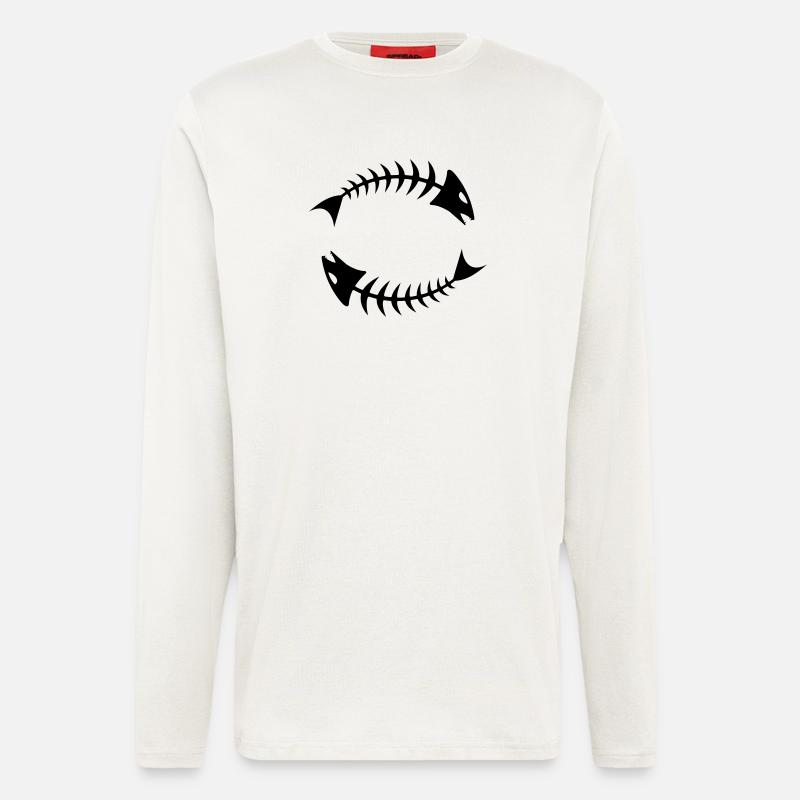 Double Fishbone Fishbone - Manches longues bio décontracté fabriqué en UE - OFF WHITE