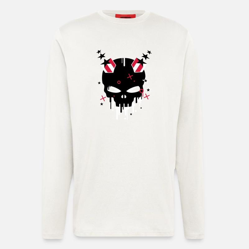 Devilskull with stars - Longsleeve - made by SPREAD  - OFF WHITE