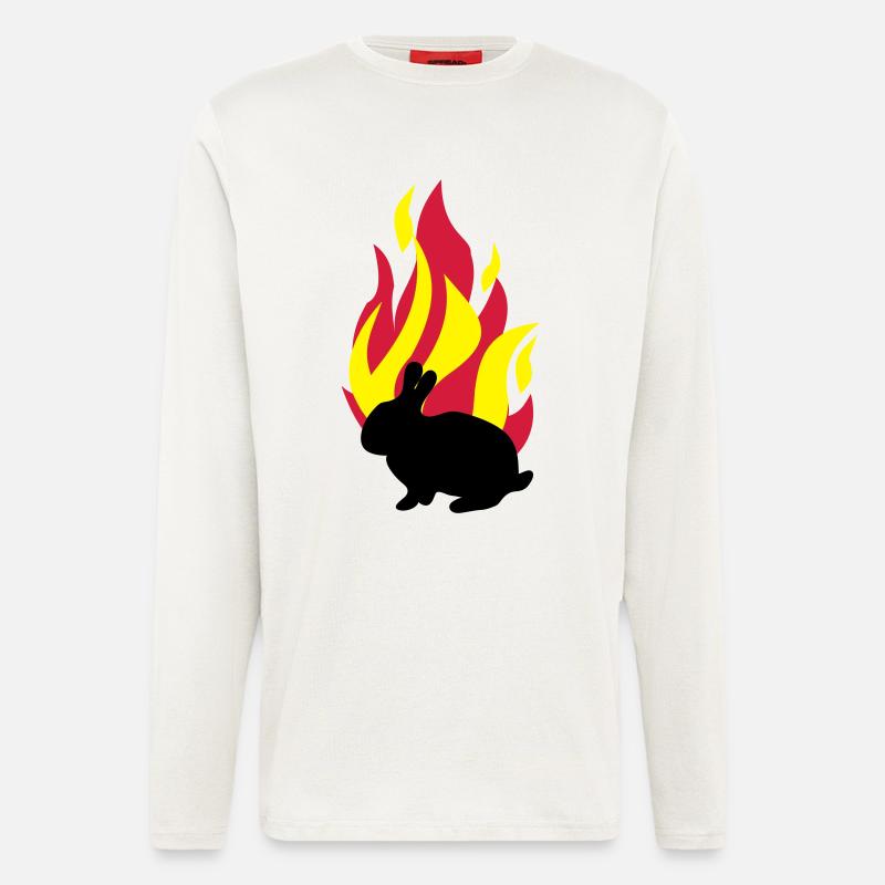 Hase mit Feuer - Langarmshirt - made by SPREAD  - OFF WHITE