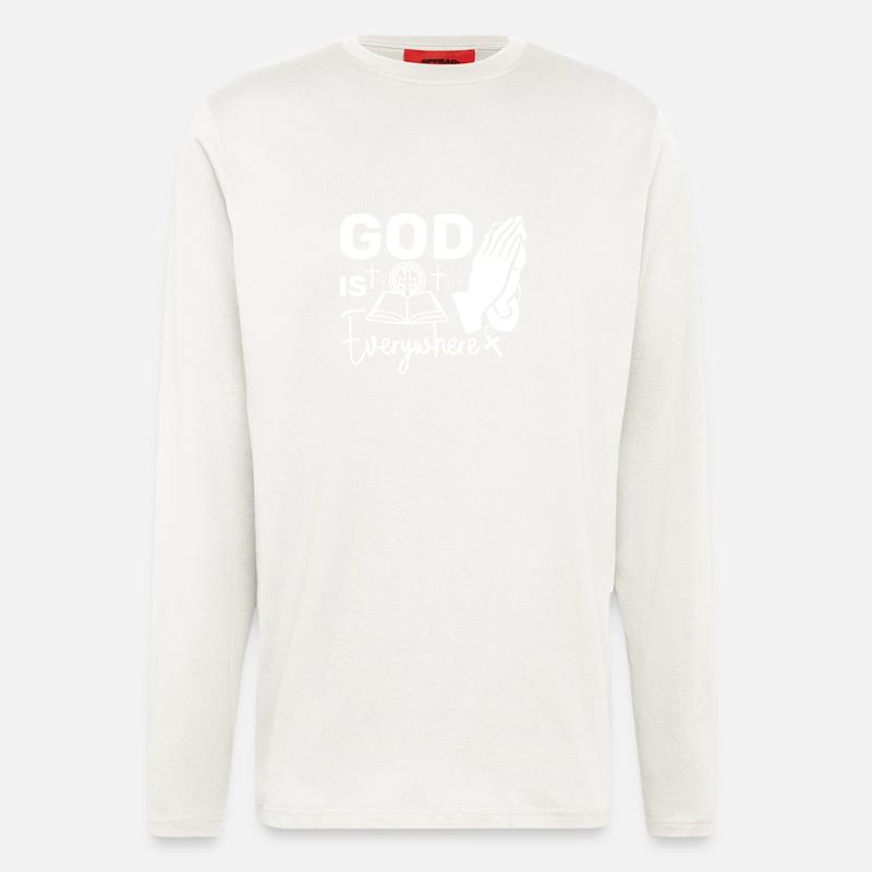 God is everywhere - Langarmshirt - made by SPREAD  - OFF WHITE