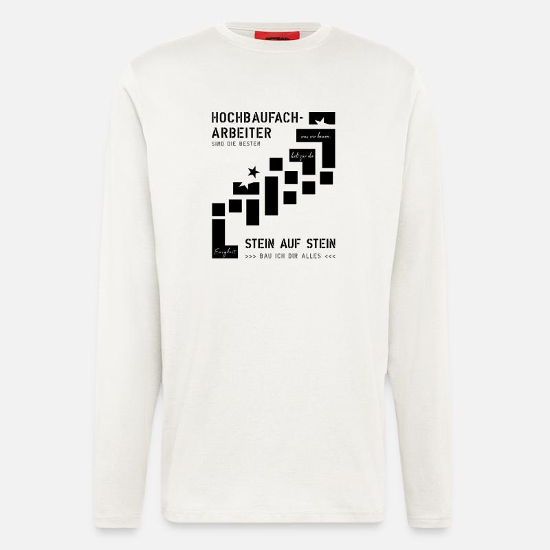 Building construction worker bricklayer - Longsleeve - made by SPREAD  - OFF WHITE
