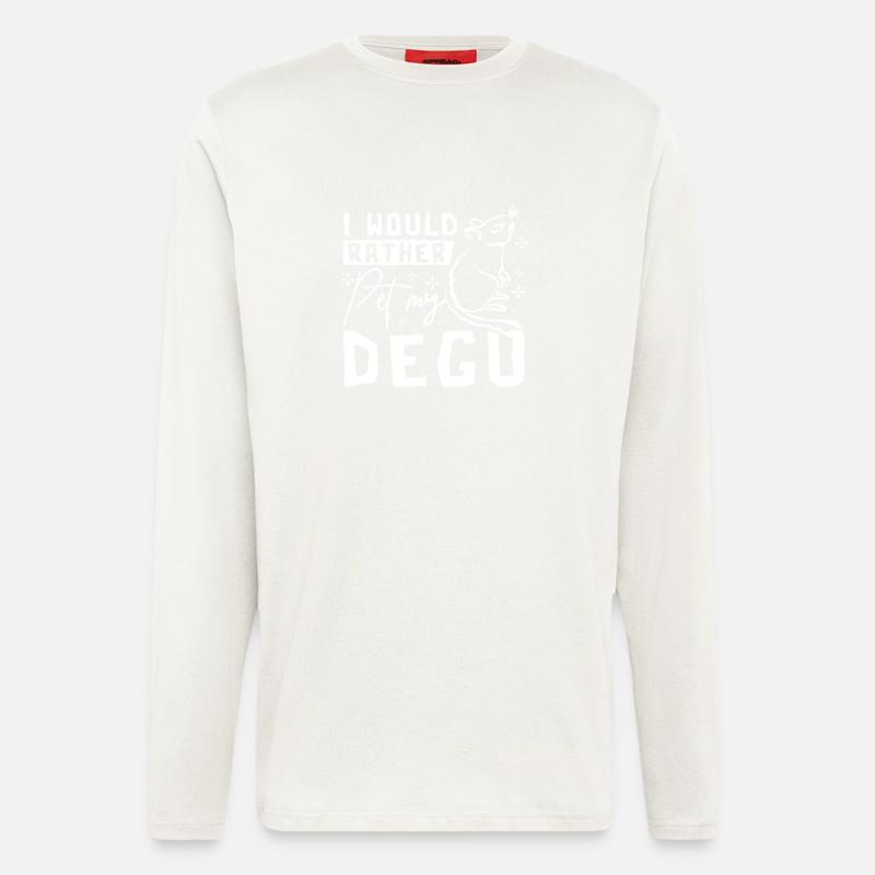 Je préfère caresser mon octodon - Manches longues bio décontracté fabriqué en UE - OFF WHITE