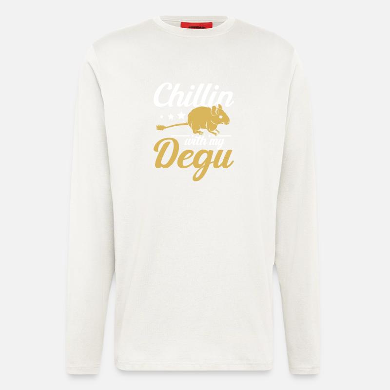 Chillin avec mon octodon - Manches longues bio décontracté fabriqué en UE - OFF WHITE