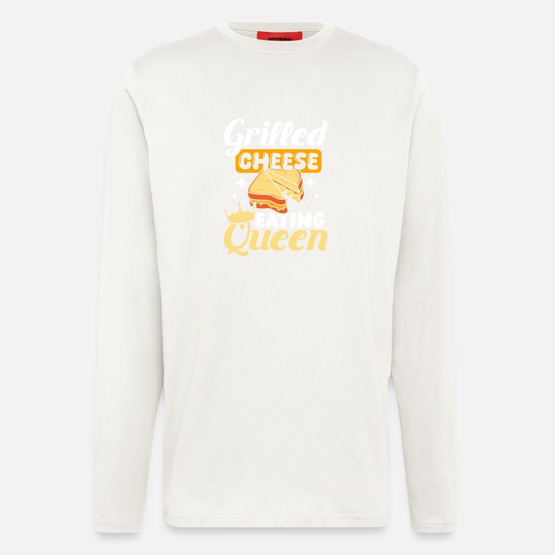 Grilled cheese eating queen - Longsleeve - made by SPREAD  - OFF WHITE