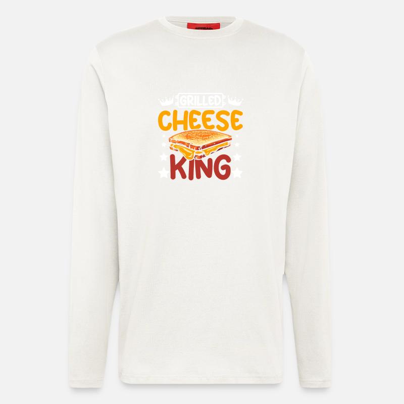 Grilled cheese King - Manches longues bio décontracté fabriqué en UE - OFF WHITE