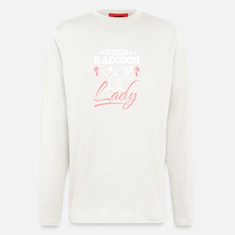 Dame raton laveur folle - Manches longues bio décontracté fabriqué en UE - OFF WHITE