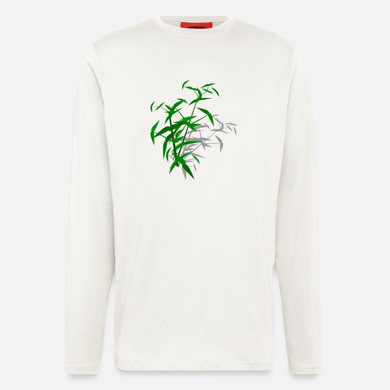 Bambus mit Schatten - Langarmshirt - made by SPREAD  - OFF WHITE
