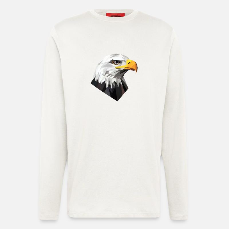 AdlerKopf Low Poly Logo Design - Langarmshirt - made by SPREAD  - OFF WHITE