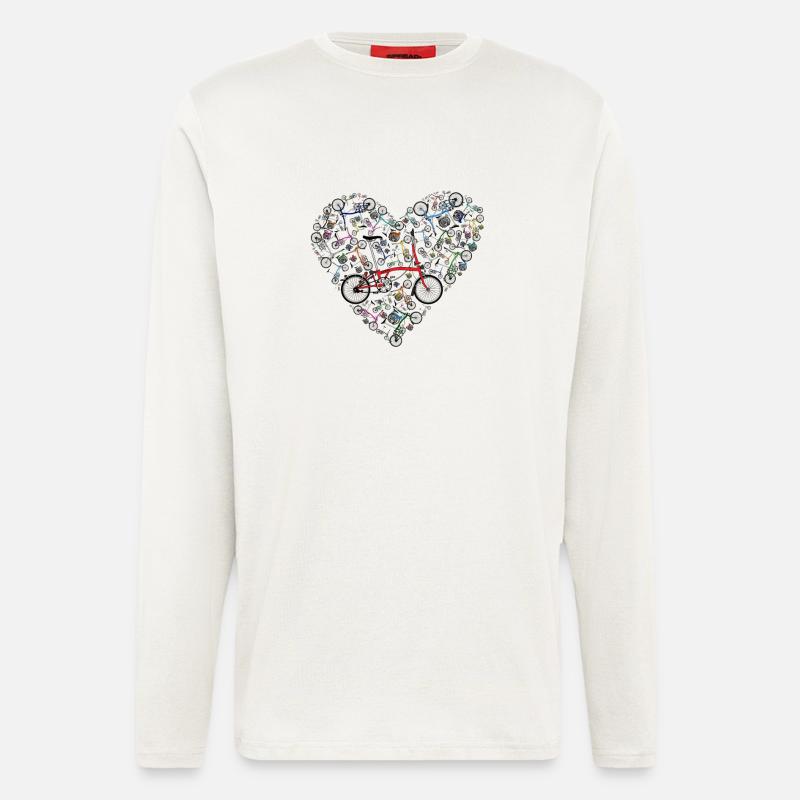 Ich liebe Brompton Bikes - Langarmshirt - made by SPREAD  - OFF WHITE