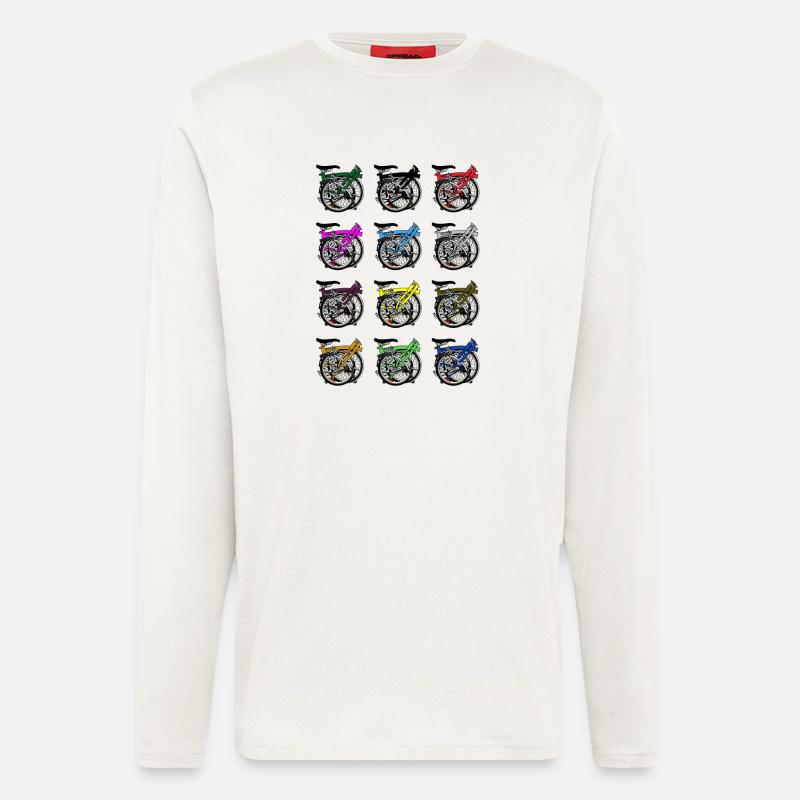 Brompton Bicycle Folded - Longsleeve - made by SPREAD  - OFF WHITE