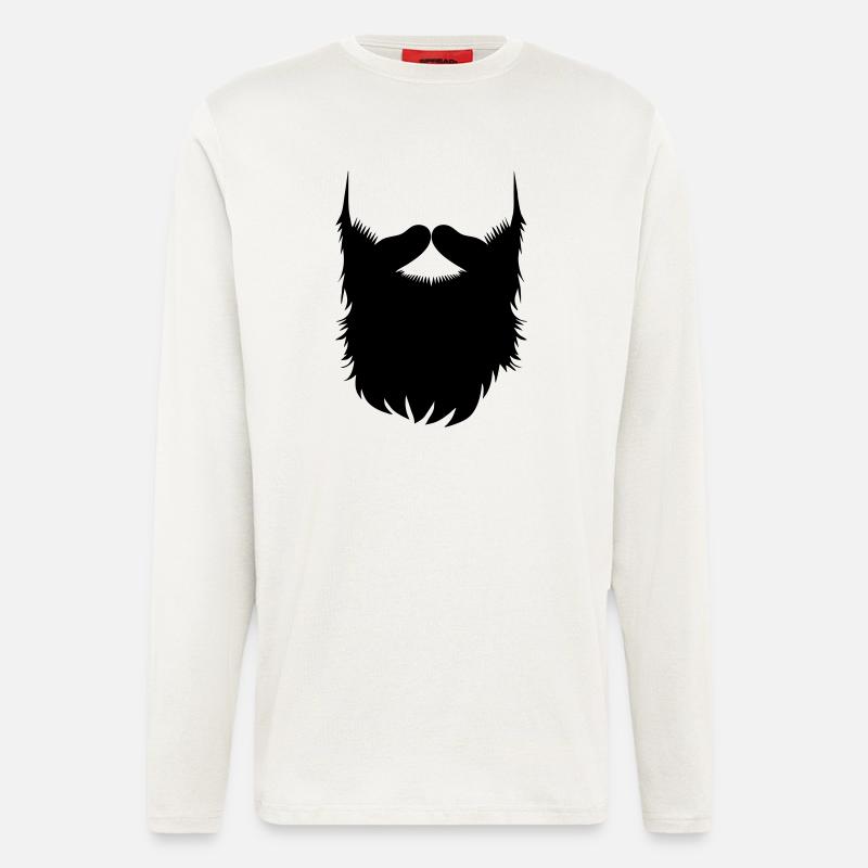Hipster Beard Vector - Langarmshirt - made by SPREAD  - OFF WHITE