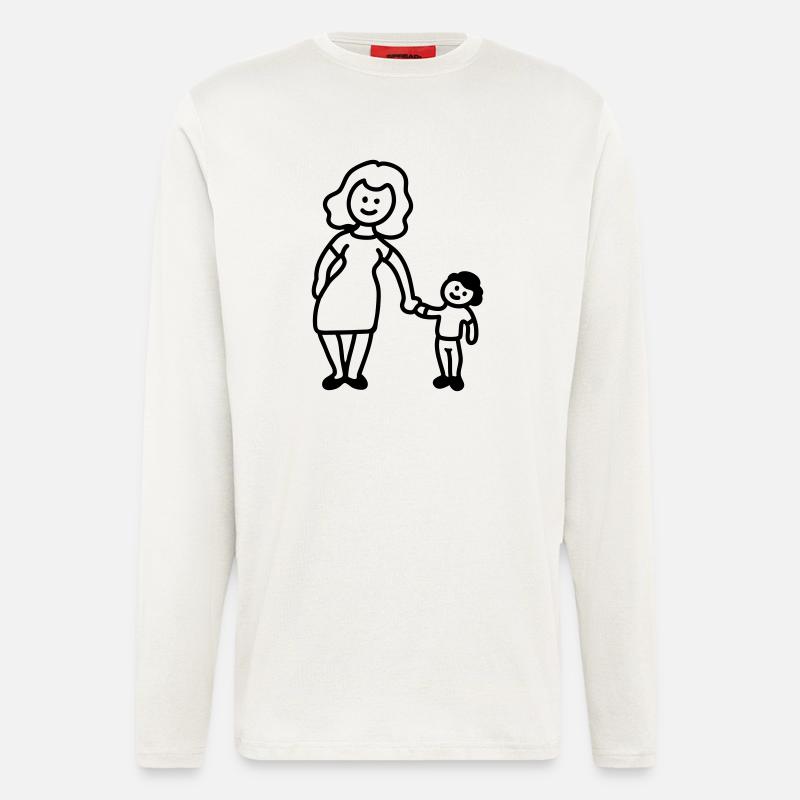 Mutter / Oma + Kind - Line - Langarmshirt - made by SPREAD  - OFF WHITE
