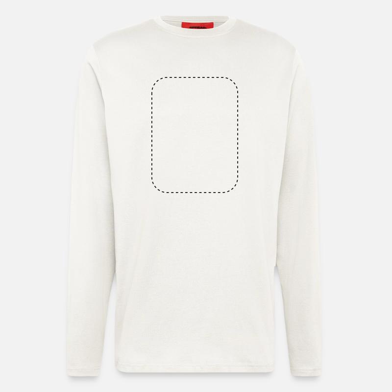 Rechteck gestrichelt rund - Langarmshirt - made by SPREAD  - OFF WHITE