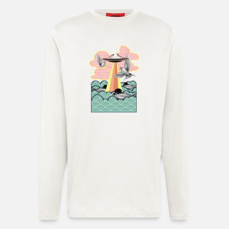 Flamingo - Langarmshirt - made by SPREAD  - OFF WHITE
