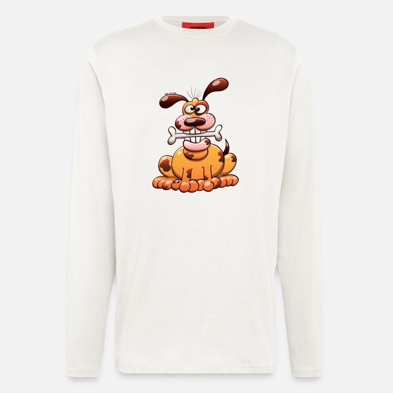 Dog Posing with a Bone - Longsleeve - made by SPREAD  - OFF WHITE