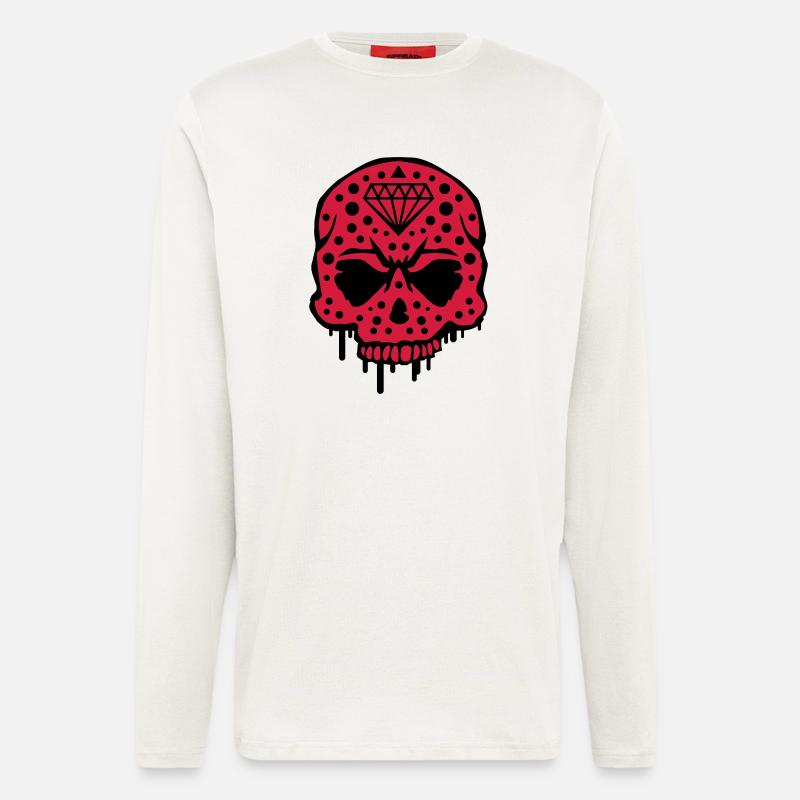 skull_diamond_graffiti_ce2 - Langarmshirt - made by SPREAD  - OFF WHITE