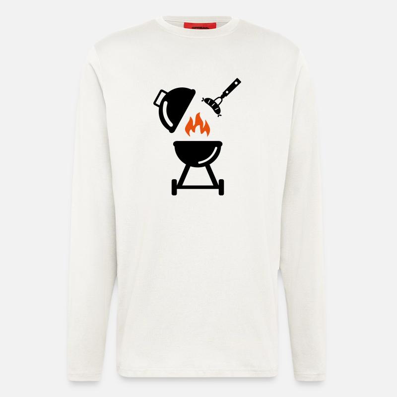 Grill mit Wurst - Langarmshirt - made by SPREAD  - OFF WHITE