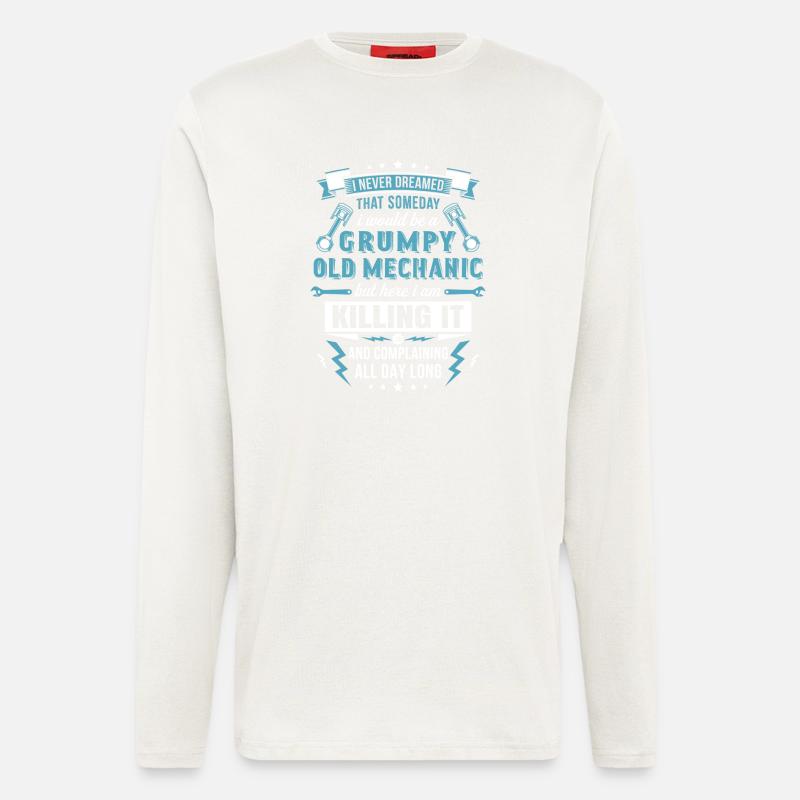 Grumpy Old Mechanic - Longsleeve - made by SPREAD  - OFF WHITE