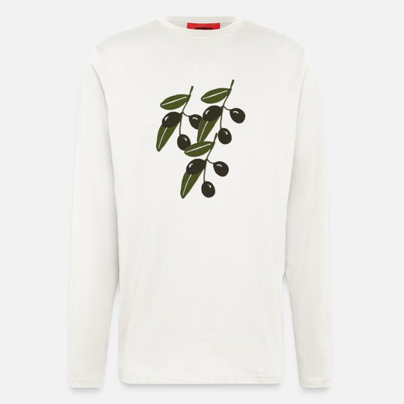 Olive Branches Impressionism - Longsleeve - made by SPREAD  - OFF WHITE