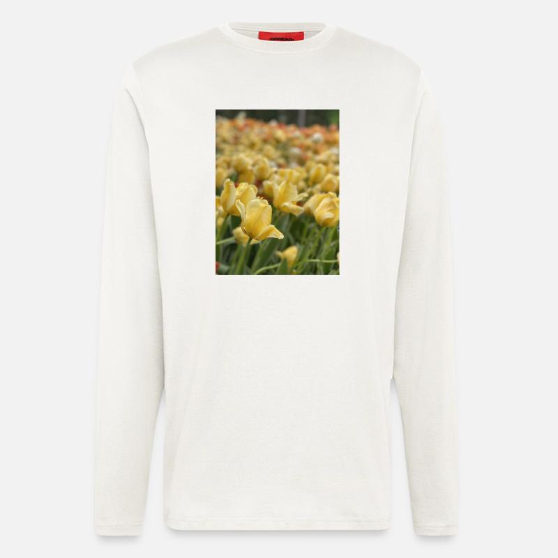 Tulpenmeer gelb - Langarmshirt - made by SPREAD  - OFF WHITE