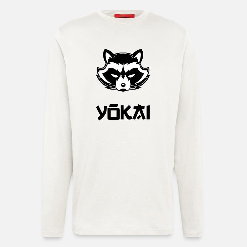 yokai blak - Manches longues bio décontracté fabriqué en UE - OFF WHITE