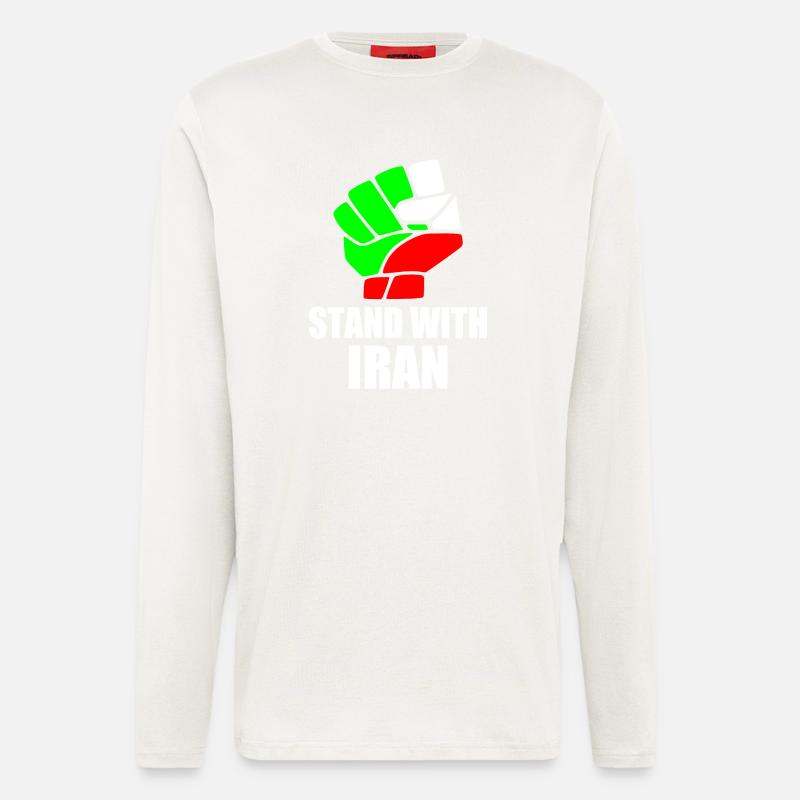 Stand with iran - Langarmshirt - made by SPREAD  - OFF WHITE