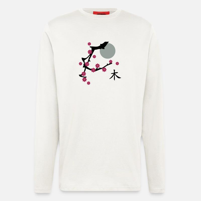Kirsch Blüte-Cherry blossoms - Langarmshirt - made by SPREAD  - OFF WHITE