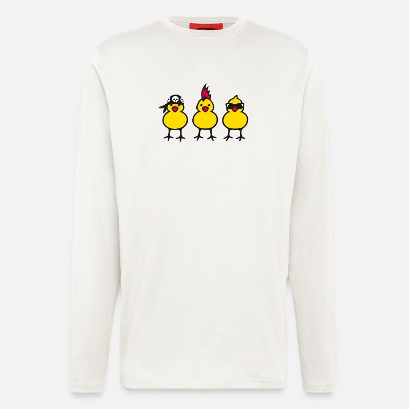 three chicks (b) - Longsleeve - made by SPREAD  - OFF WHITE