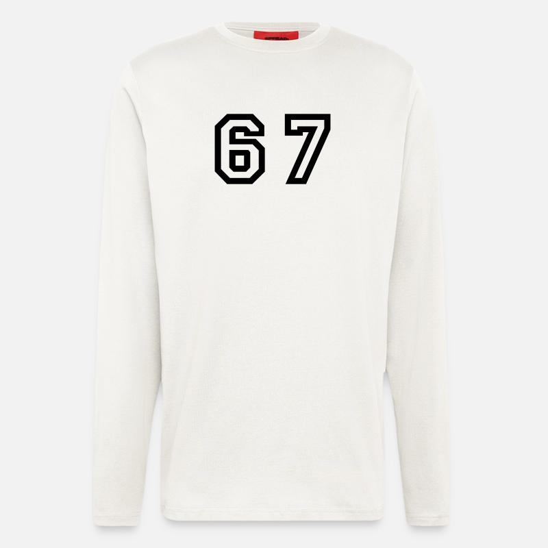 Number - 67 - Sixty Seven - Langarmshirt - made by SPREAD  - OFF WHITE