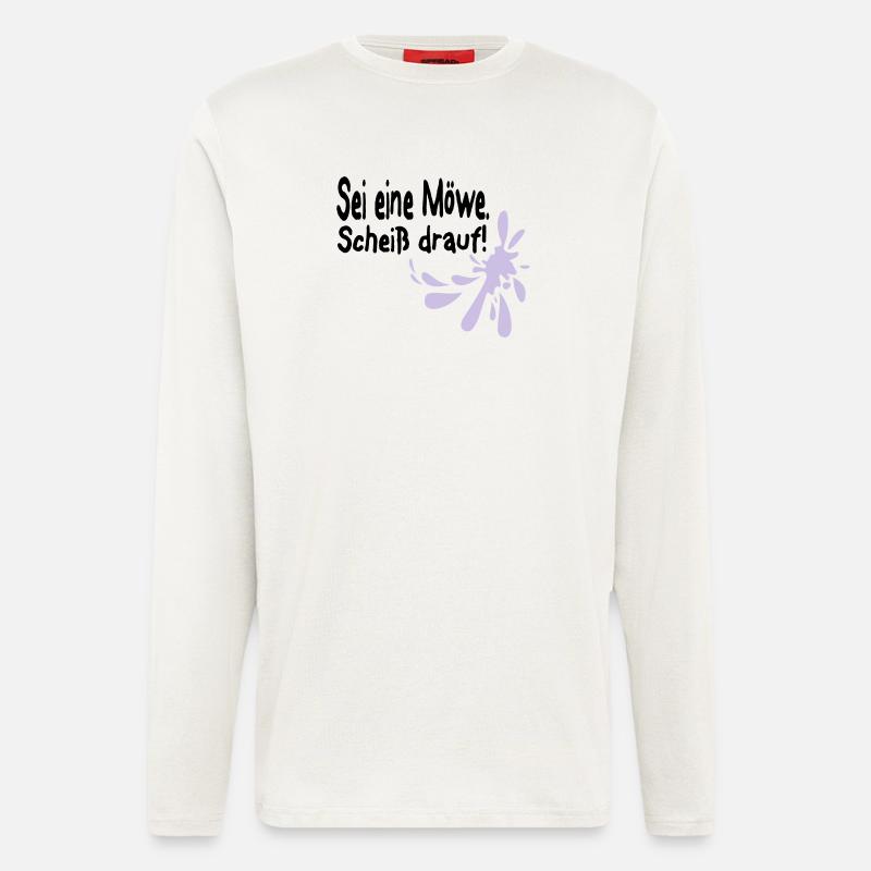 Möwen Scheiß drauf--3 - Langarmshirt - made by SPREAD  - OFF WHITE