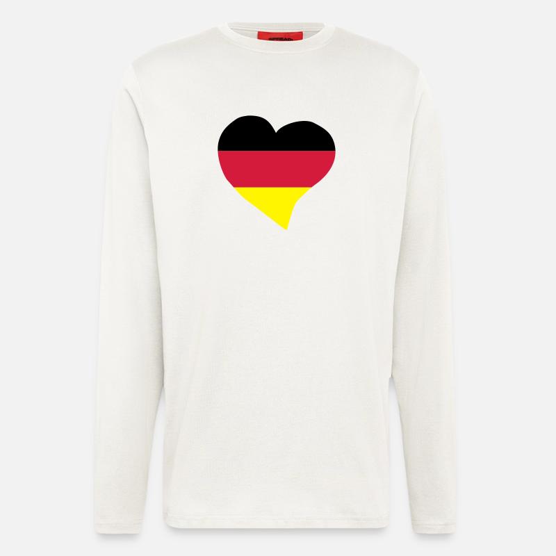 Deutsch Herz - Langarmshirt - made by SPREAD  - OFF WHITE