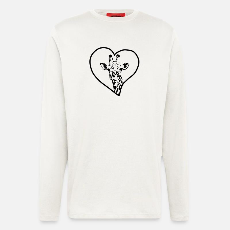 Giraffe herz - Langarmshirt - made by SPREAD  - OFF WHITE