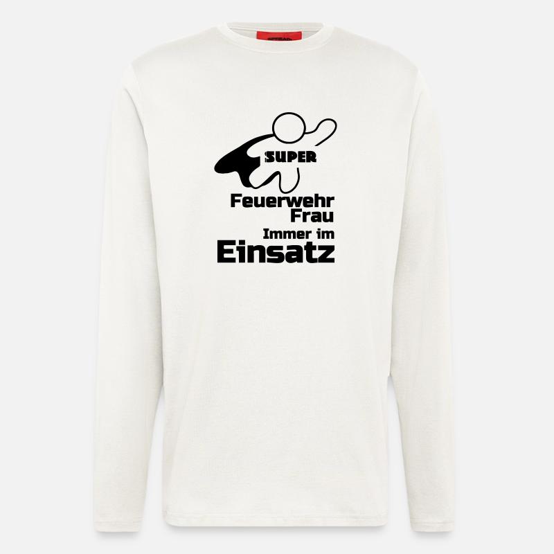 Super Feuerwehrfrau Geschenk - Langarmshirt - made by SPREAD  - OFF WHITE