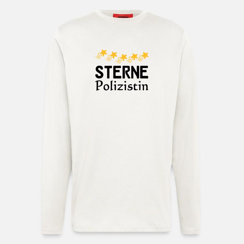 Sterne Polizistin Geschenk - Langarmshirt - made by SPREAD  - OFF WHITE