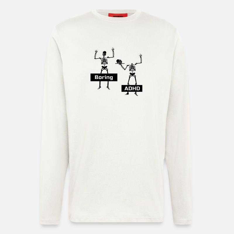 Boring vs ADHD - Longsleeve - made by SPREAD  - OFF WHITE