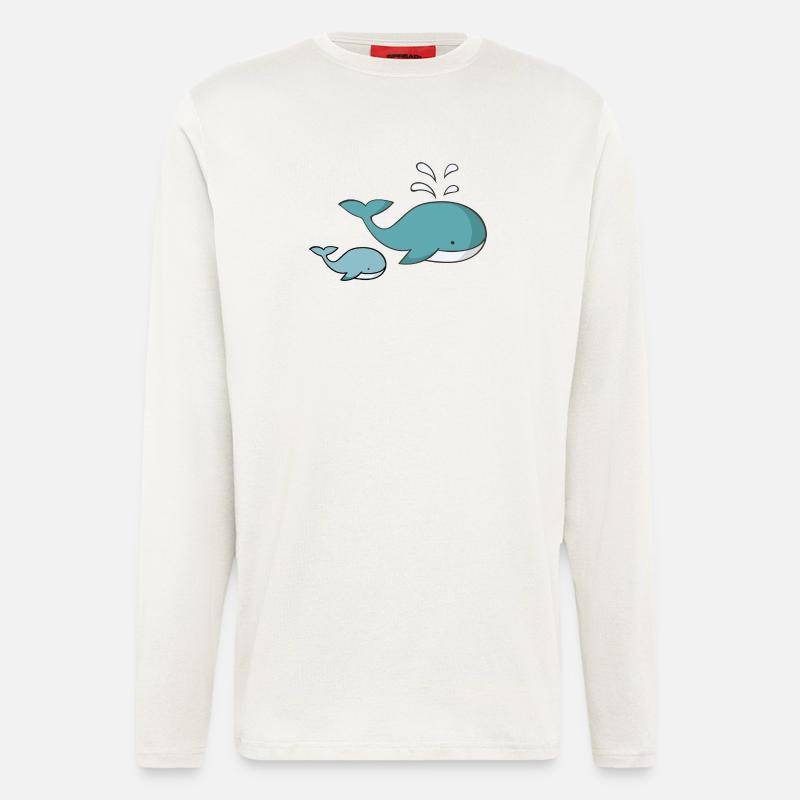 whale - Longsleeve - made by SPREAD  - OFF WHITE