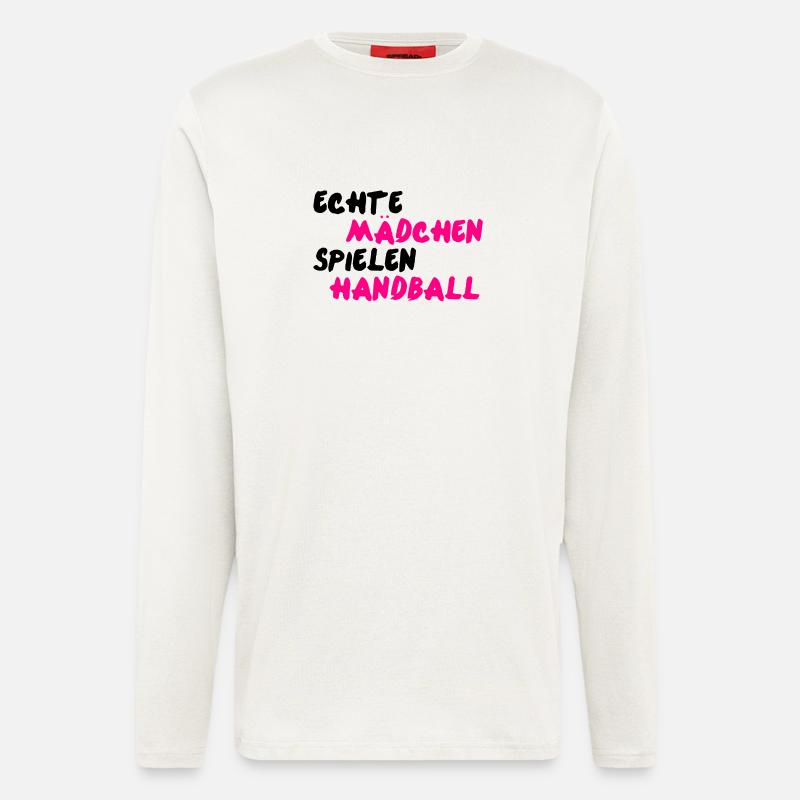 Echte Mädchen spielen Handball - Langarmshirt - made by SPREAD  - OFF WHITE