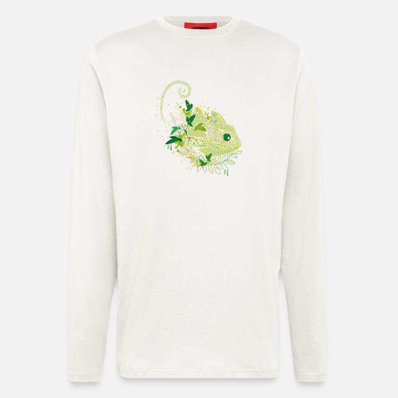 wunderschönes Chamäleon Graffiti - Langarmshirt - made by SPREAD  - OFF WHITE