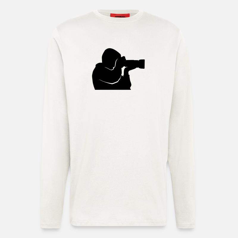 Fotograf - Paparazzi - Logo - Langarmshirt - made by SPREAD  - OFF WHITE
