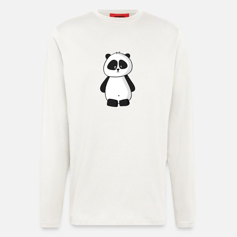 Panda - Manches longues bio décontracté fabriqué en UE - OFF WHITE