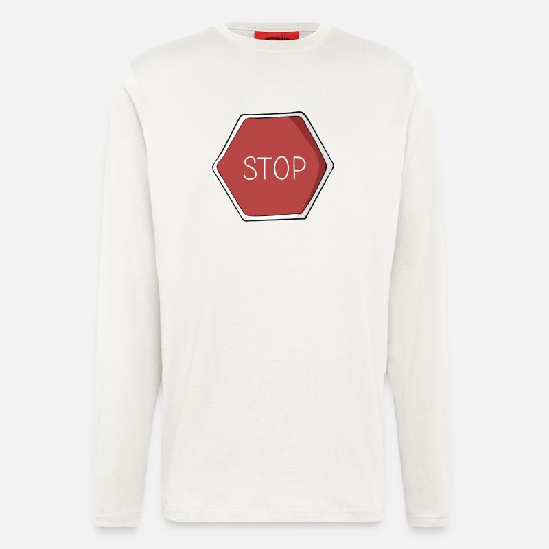 Stop - Langarmshirt - made by SPREAD  - OFF WHITE