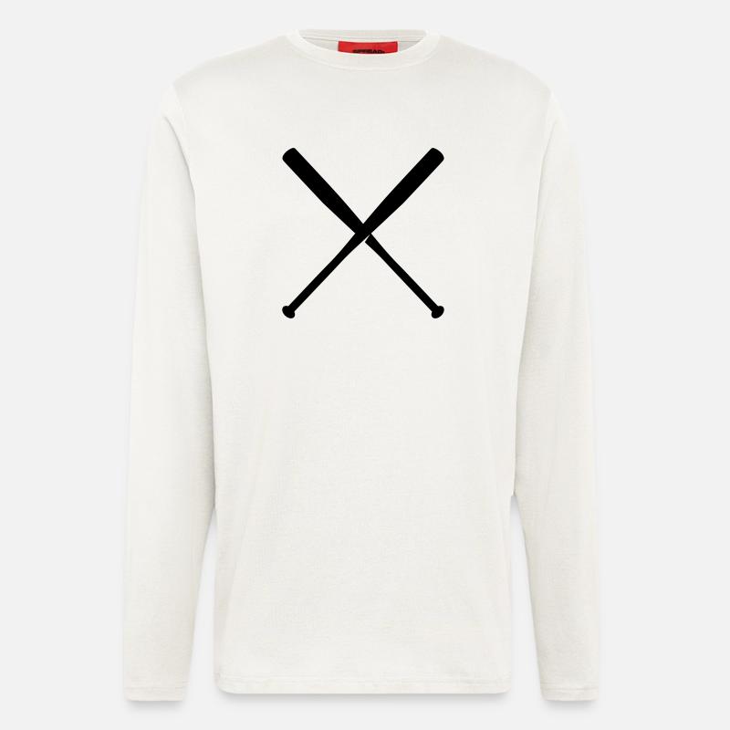 Baseball Keule, Baseballschläger - Langarmshirt - made by SPREAD  - OFF WHITE