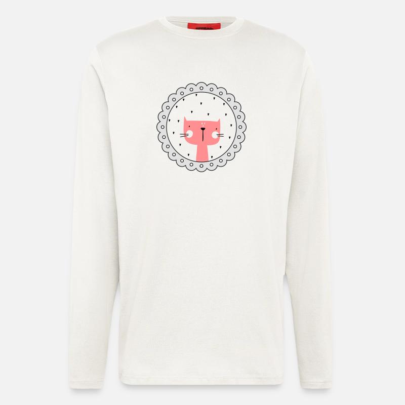 Katze Bild Rahmen Katzenpotrait - Langarmshirt - made by SPREAD  - OFF WHITE