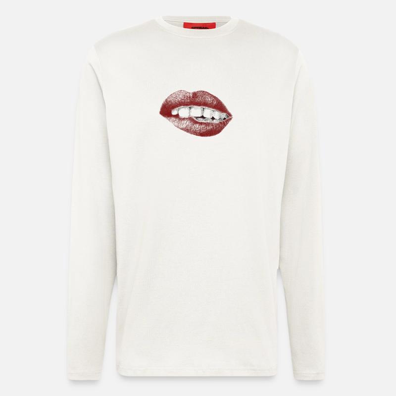 Lippen - Langarmshirt - made by SPREAD  - OFF WHITE