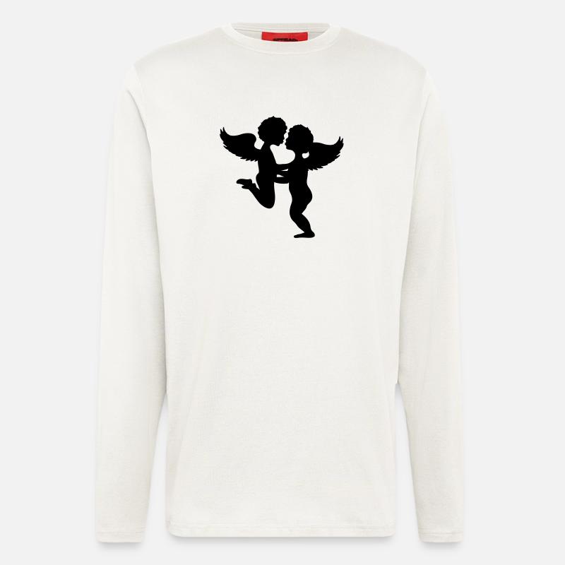 Two angels kiss each other - Longsleeve - made by SPREAD  - OFF WHITE