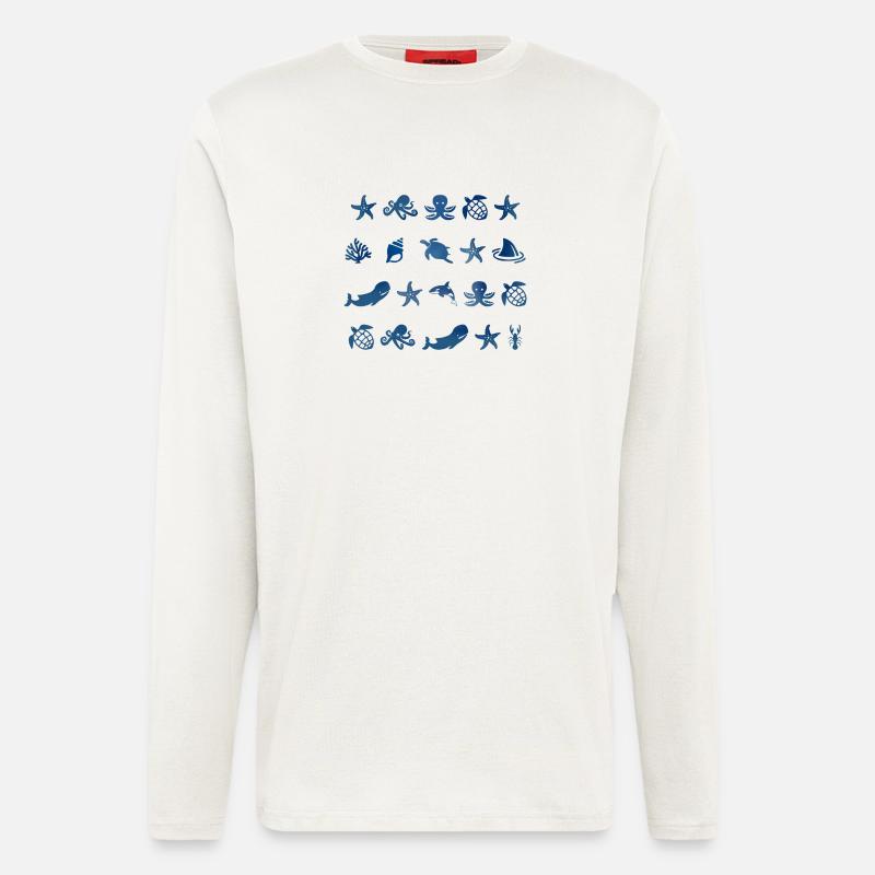 Seezeichen Meerestiere - Langarmshirt - made by SPREAD  - OFF WHITE