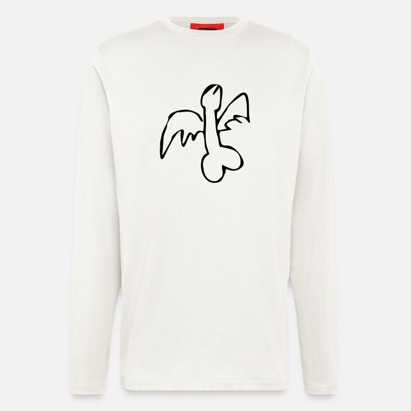 flying flying penis cock exit-shirt - Longsleeve - made by SPREAD  - OFF WHITE